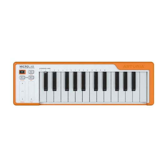 Arturia MicroLab | 25-key controller keyboard with high-quality mini-keys, 2 touch strips, Free software instruments and recording software, Orange