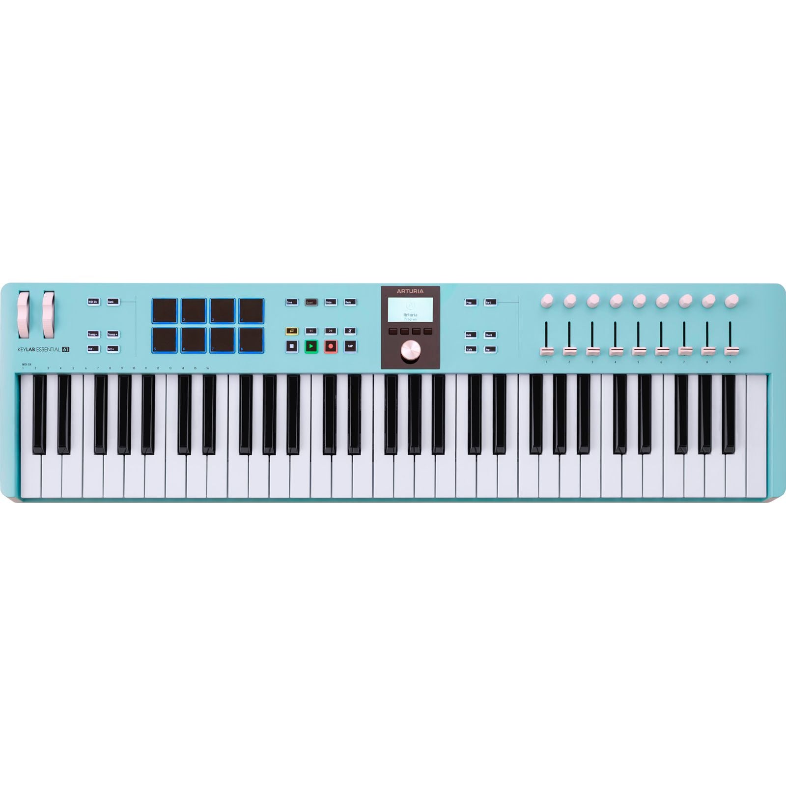 KeyLab Essential MK3 61 Aquamarine by Arturia | Universal MIDI Controller with DAW Functionality and Software Bundle