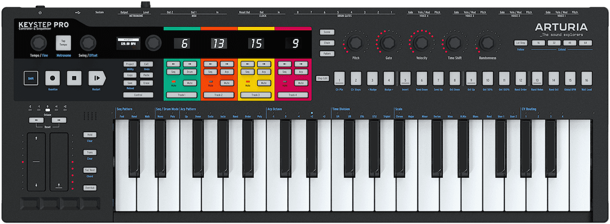 ARTURIA KeyStep Pro Edition | Черен финиш | Лимитирано издание 37-клавишен MIDI контролер с троен секвенсер