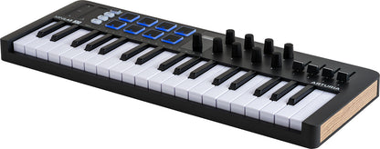 Arturia MiniLab 3 Black | Ελεγκτής MIDI USB-C με Πληκτρολόγιο 37 Πλήκτρων και 8 Encoders | 8 Pads RGB Ευαίσθητα σε Ταχύτητα/Πίεση | 4 Sliders | Περιλαμβάνεται Λογισμικό