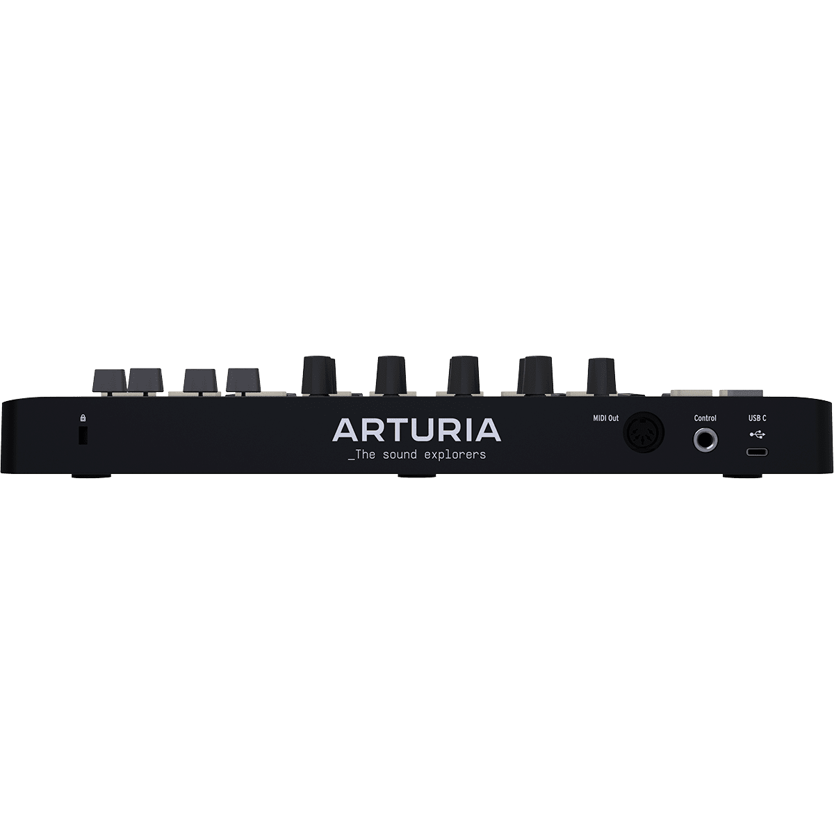 Arturia MiniLab 3 Black | 25-note USB-C MIDI Keyboard Controller with 8 Encoders | 8 Velocity/Pressure Sensitive RGB-backlit Pads | 4 Sliders | Software Included