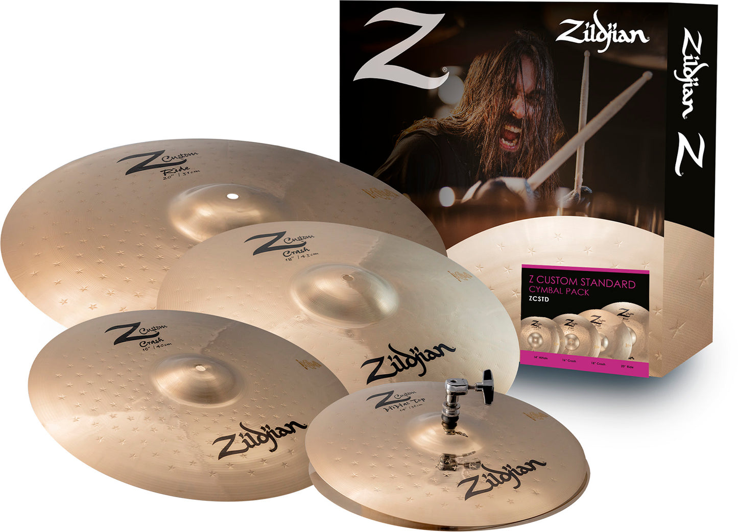 ZILDJIAN Z Custom Standard Cymbal Pack | Pack Z Custom Standard 14"-16"-18"-20" Cymbal