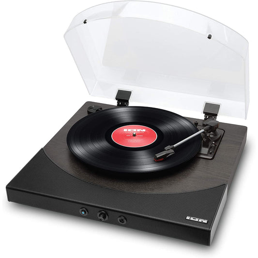 ION Audio Premier LP Black - Vintage Vinyl Record Player, Built in Speakers, Bluetooth, EZ Vinyl/Tape Converter Software Included
