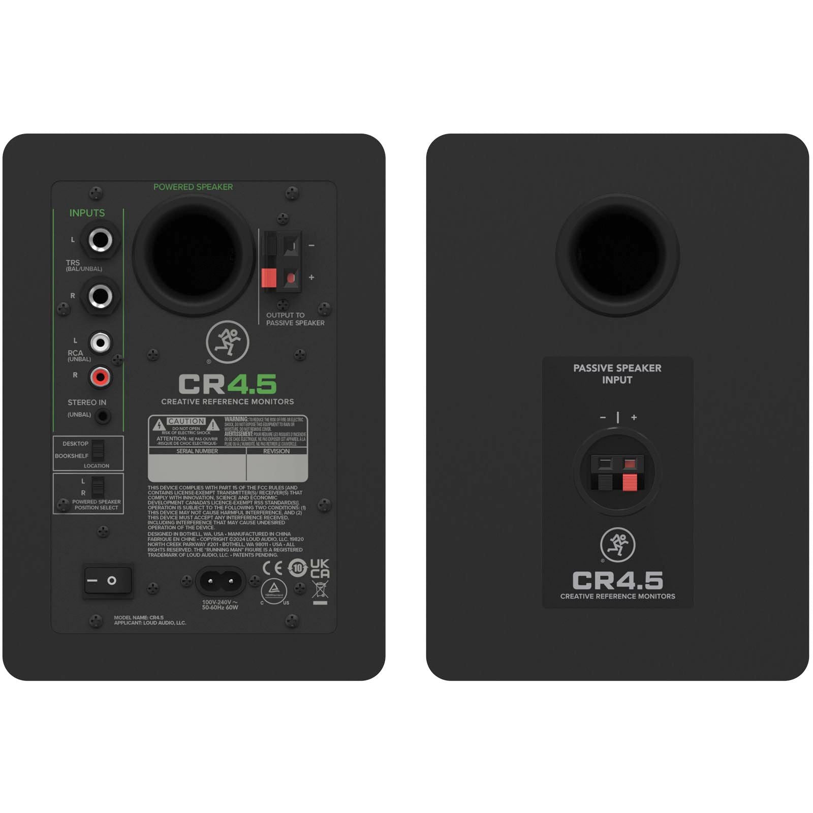 Mackie CR45BT Powered Studio Monitors | 4,5” Speakers with Tone Control and Bluetooth