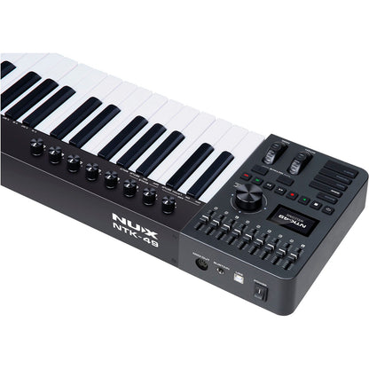 NUX NTK-49 MIDI Master Keyboard | 49-Key Keyboard with 9 Faders and 8 Potentiometers | Included Software