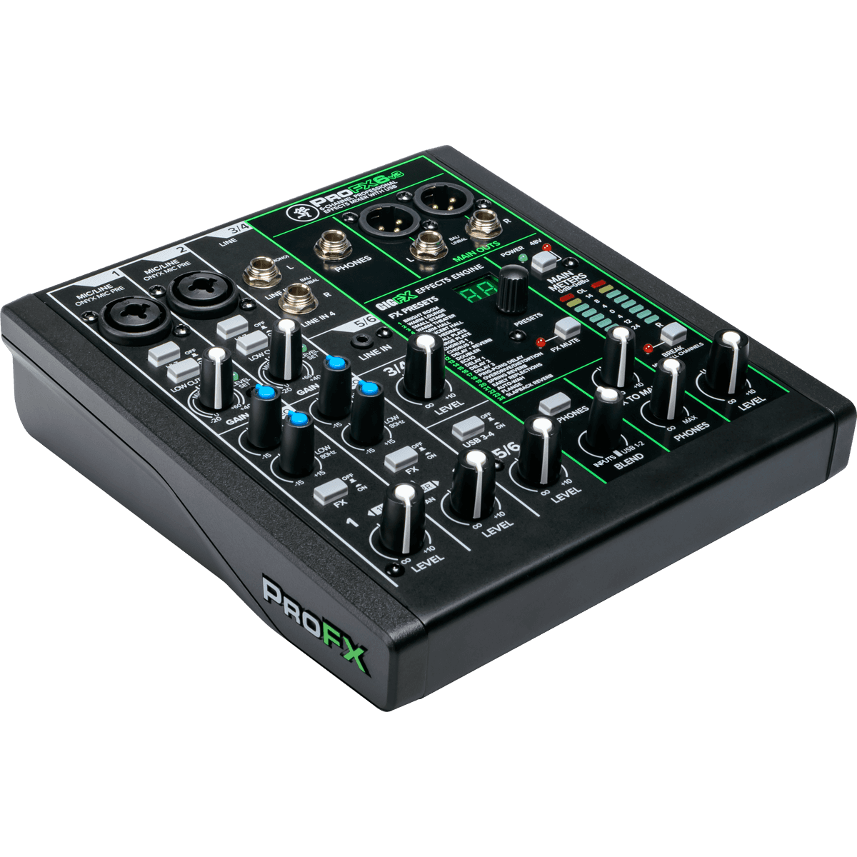 Mackie ProFX6v3 6-channel Mixer with USB and Effects | Built-In USB Interface | Includes Recording Software | Suitable for Studio and Stage