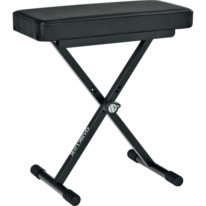 QuikLok BX8 Black Piano Bench with Leather Seat and Adjustable Height | TQM BX8