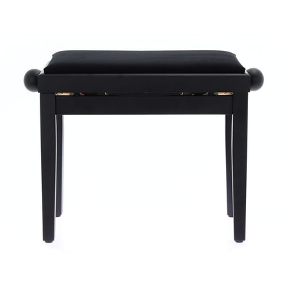 Quiklok PB010BKS Velvet Piano Bench | Adjustable Height | Matte Black