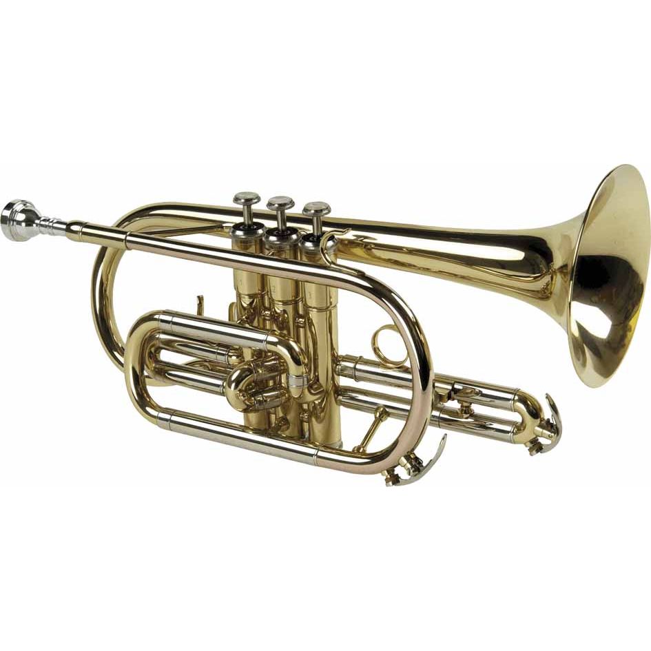 Bb Gold lacquered Cornet with soft case by SML Paris | CO50