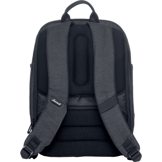 Marshall City Rocker Backpack | Black, White Logo, USB port, Laptop Compartment
