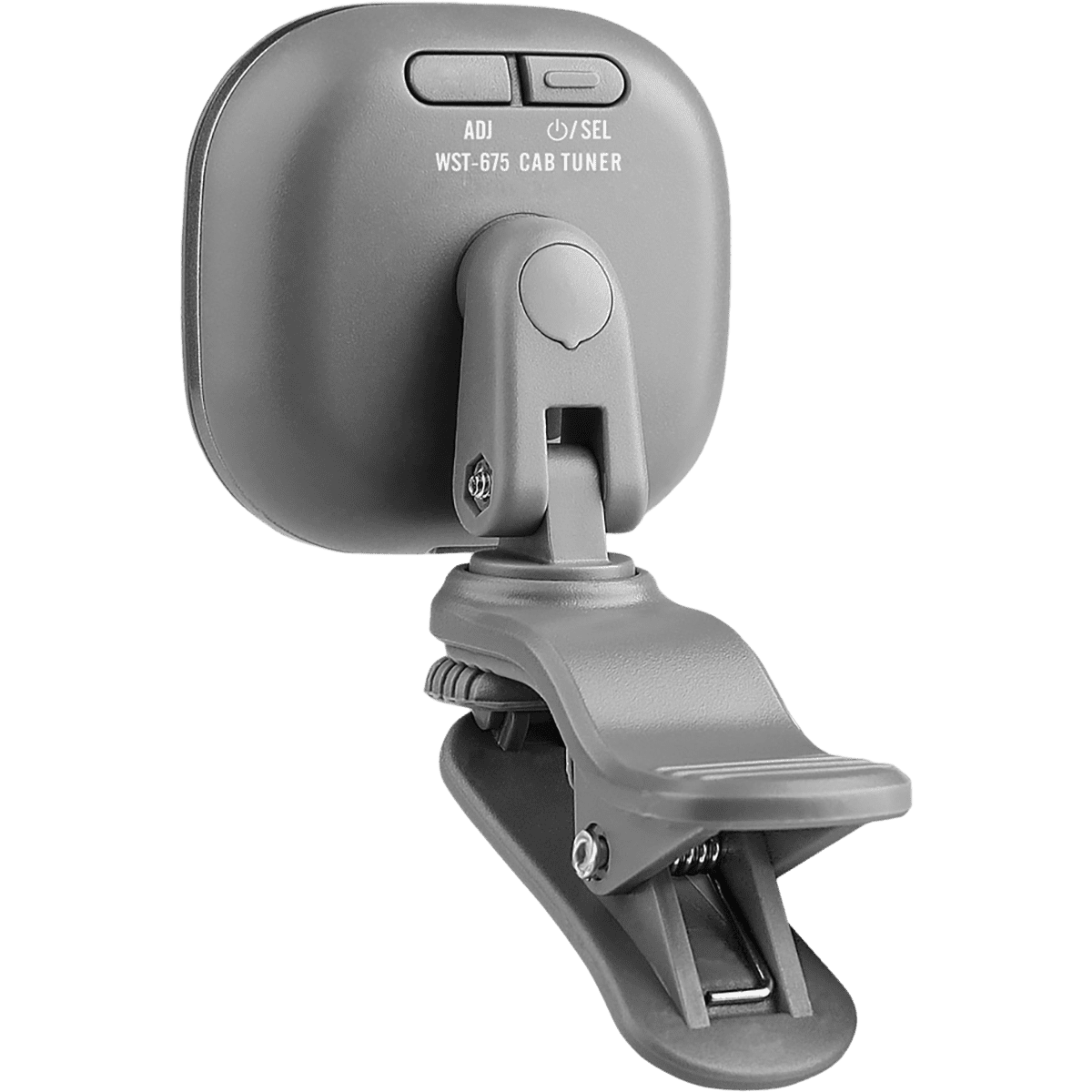 Rechargeable Clip Tuner for Guitar by Cherub | LCD Screen | Auto Power Off | Gray