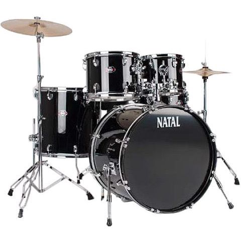 NATAL DNA US Fusion Black Drum Kit | 5 Piece Acoustic Drum Kit, Drum Stool and Sticks Included
