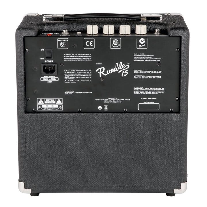 Fender Rumble 15 V3 Bass Amp | 15 Watts| EQ Controls | Aux in and Headphone Out
